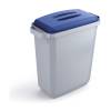 Durable DURABIN Plastic Waste Recycling Bin 60 Litre Rectangular Grey with Blue