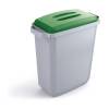 Durable DURABIN Plastic Waste Recycling Bin 60 Litre Rectangular Grey with Green