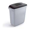 Durable DURABIN Plastic Waste Recycling Bin 60 Litre Rectangular Grey with Black