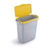 Durable DURABIN Plastic Waste Recycling Bin 60 Litre Rectangular Grey with Yello