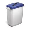 Durable DURABIN Plastic Waste Recycling Bin 60 Litre Rectangular Grey with Blue