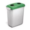 Durable DURABIN Plastic Waste Recycling Bin 60 Litre Rectangular Grey with Green