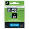 Dymo D1 Black on Clear 9mm x 7m Label Cartridge