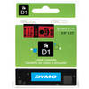 Dymo D1 Black on Red 9mm x 7m Label Cartridge