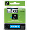 Dymo D1 Black on Clear 12mm x 7m Label Cartridge