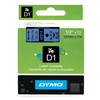 Dymo D1 Black on Blue 12mm x 7m Label Cartridge