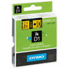 Dymo D1 Black on Yellow 12mm x 7m Label Cartridge