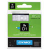 Dymo D1 White on Clear 12mm x 7m Label Cartridge