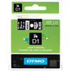 Dymo D1 White on Black 12mm x 7m Label Cartridge
