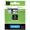 Dymo D1 Black on White 19mm x 7m Label Cartridge