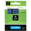 Dymo D1 Black on Blue 19mm x 7m Label Cartridge