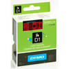 Dymo D1 Black on Red 24mm x 7m Label Cartridge
