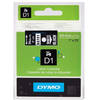 Dymo D1 White on Black 24mm x 7m Label Cartridge