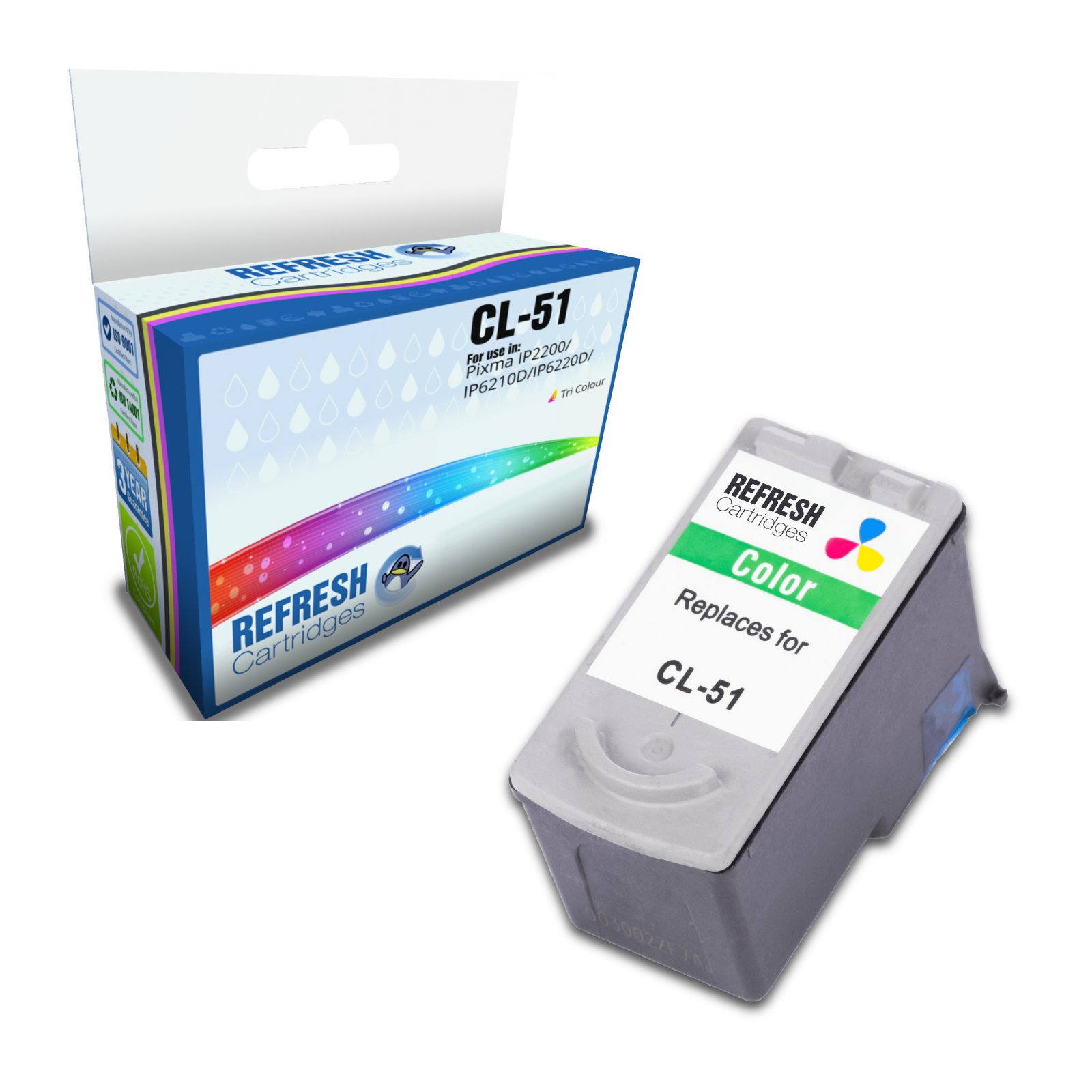 Remanufactured CL-51 (0618B001) Colour Ink Cartridge Replacement for Canon Printers