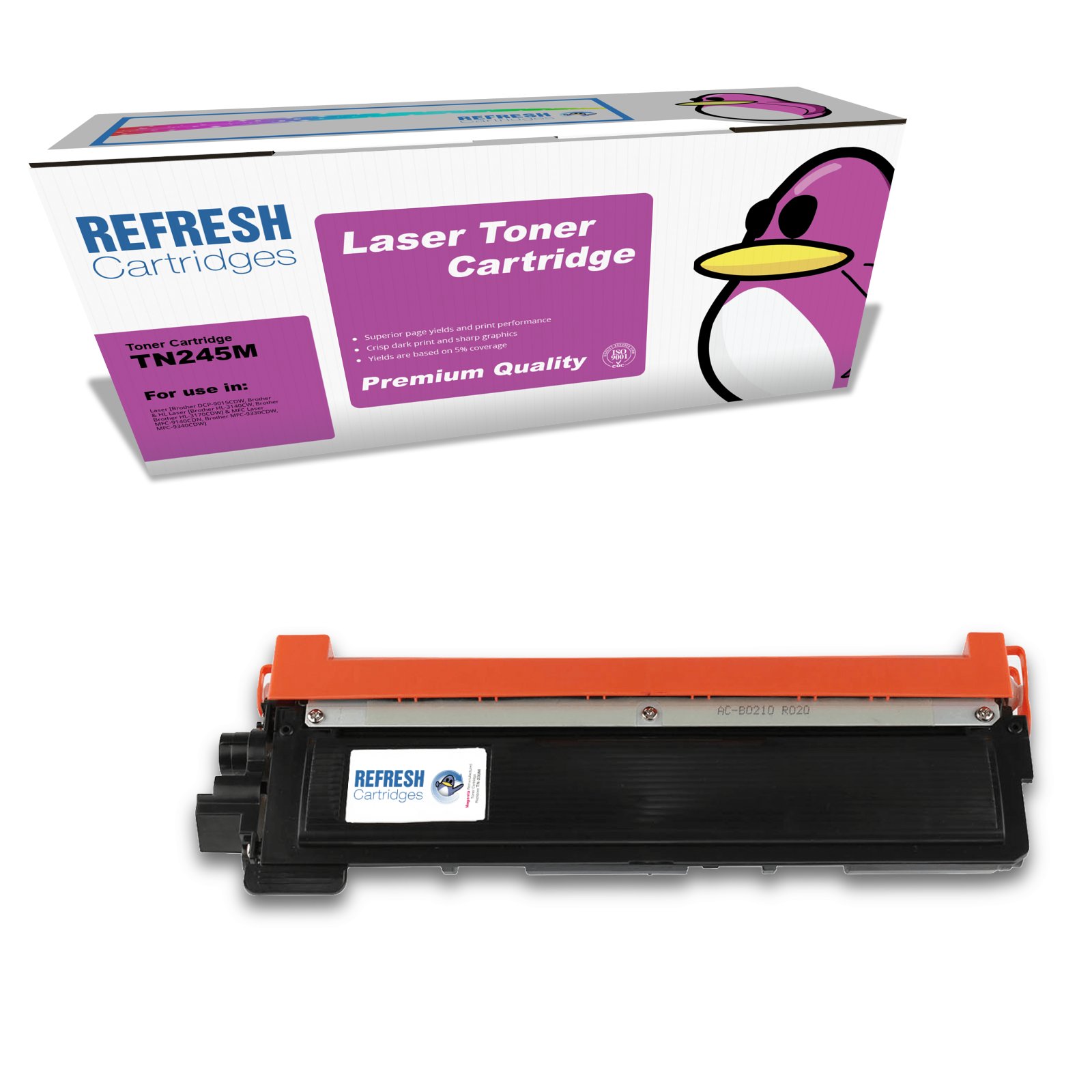 Remanufactured TN245M High Capacity Magenta Toner Cartridge Replacement for Brother Printers