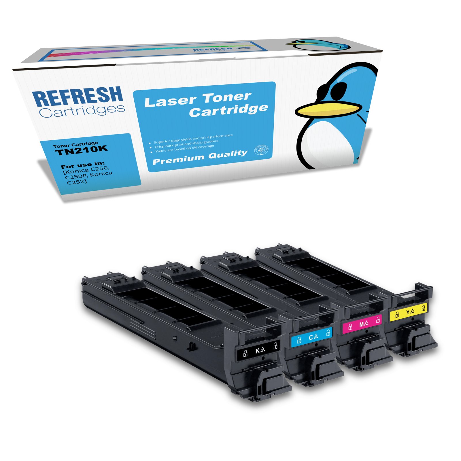 Remanufactured Everyday Valuepack of TN210 (8938-509/10/11/12) Replacement Toner Cartridges for Konica Minolta Printers