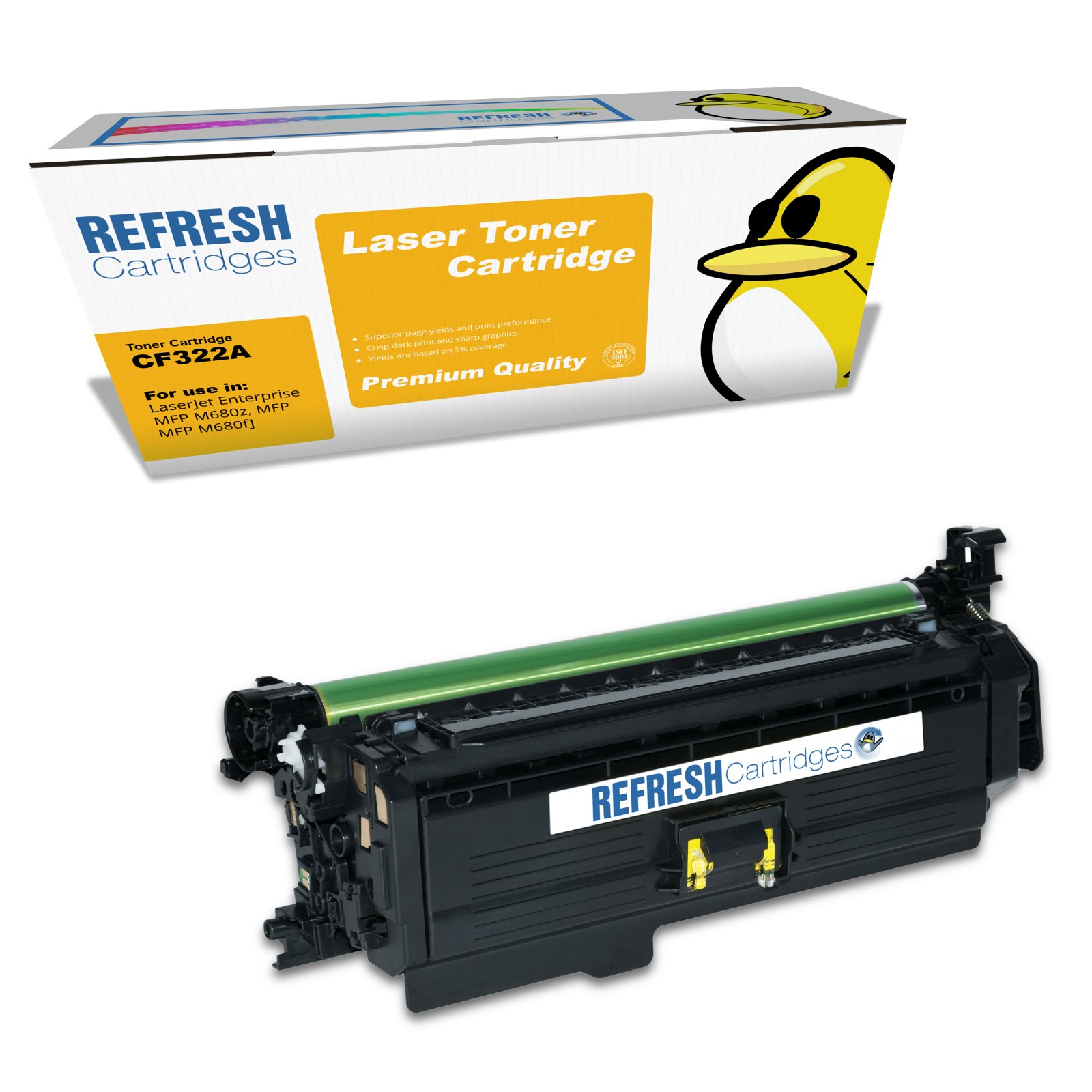 Remanufactured 653A (CF322A) Yellow Toner Cartridge Replacement for HP Printers