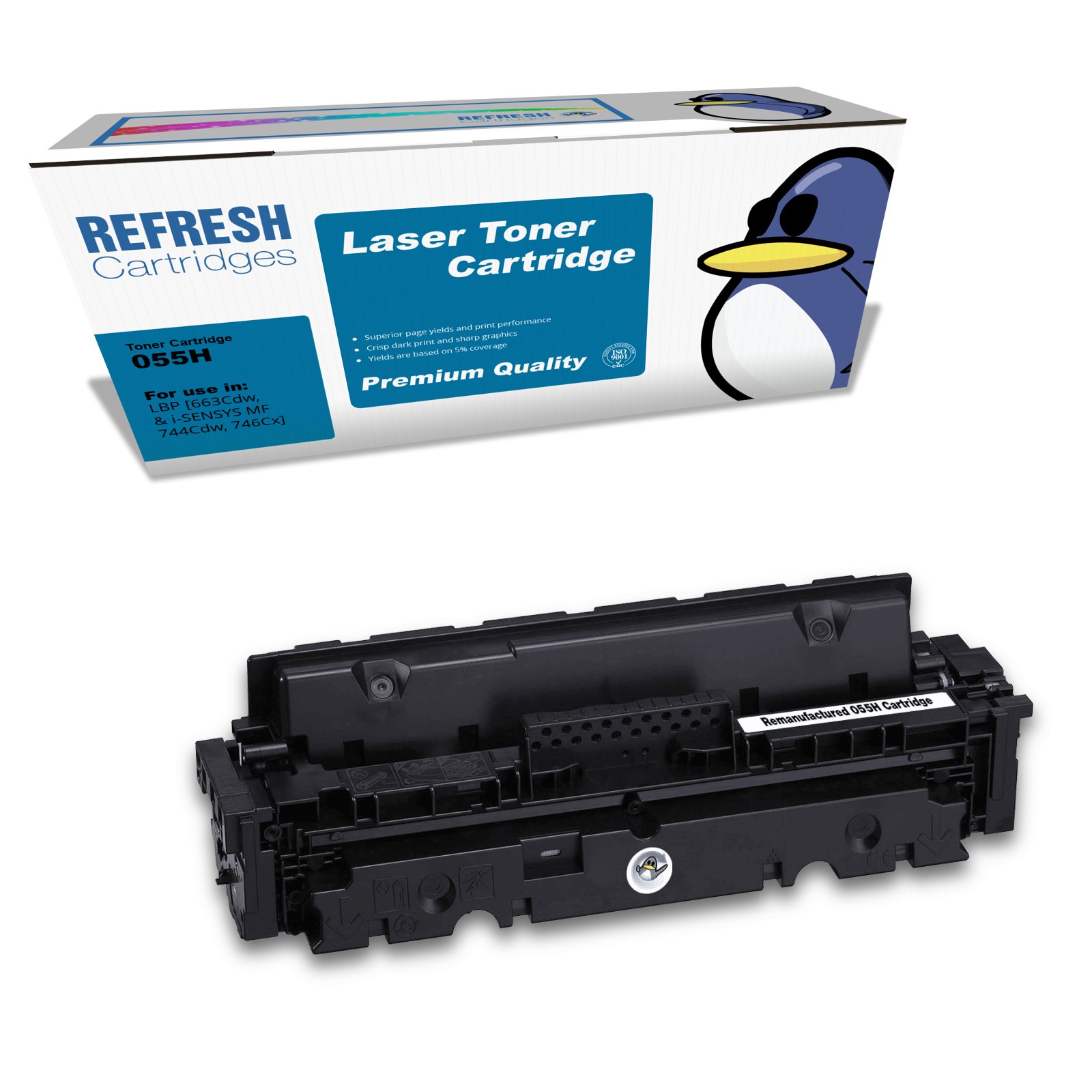 Remanufactured 055H (3020C002) High Capacity Black Toner Cartridge Replacement for Canon Printers