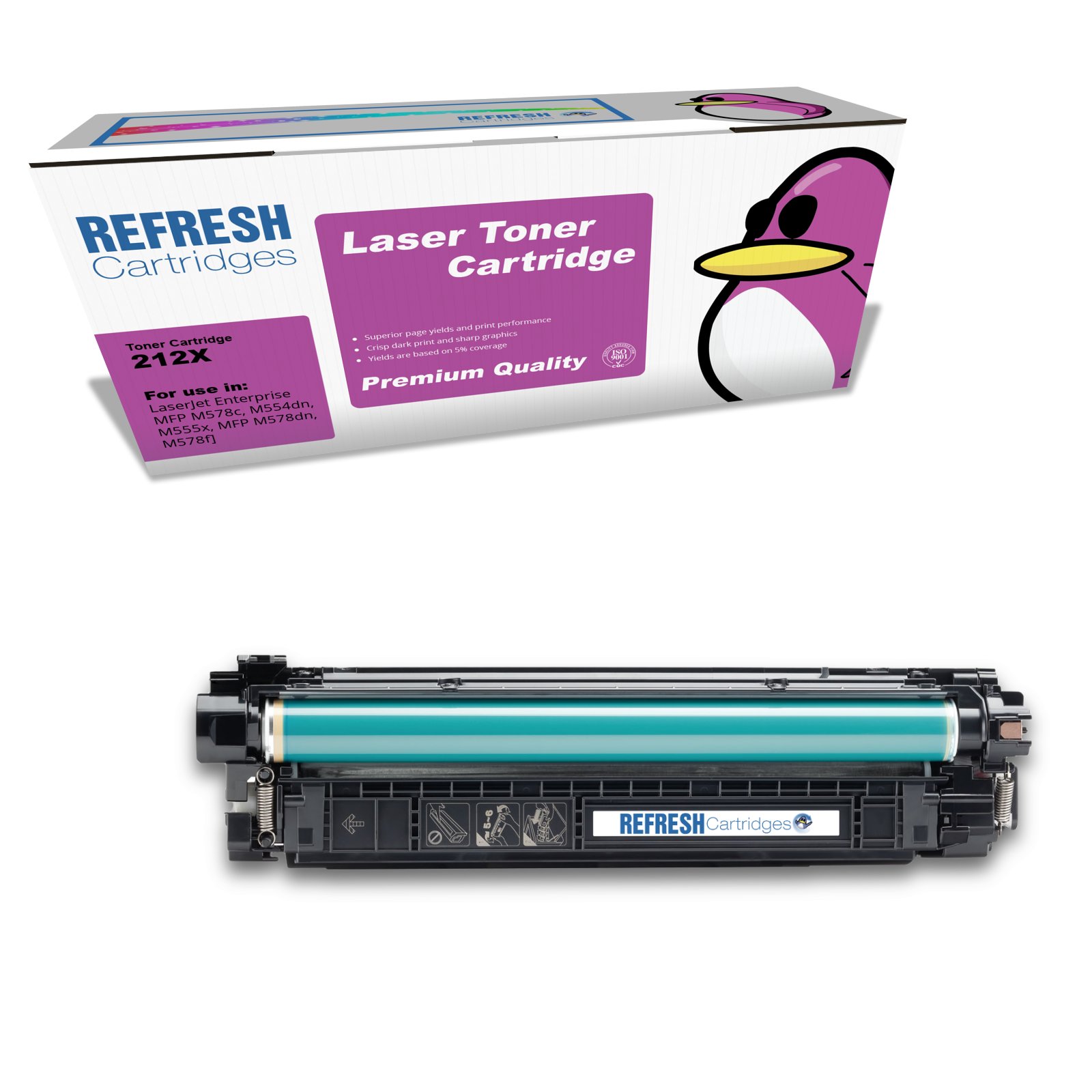 Remanufactured 212X (W2123X) High Capacity Magenta Toner Cartridge for HP Printers