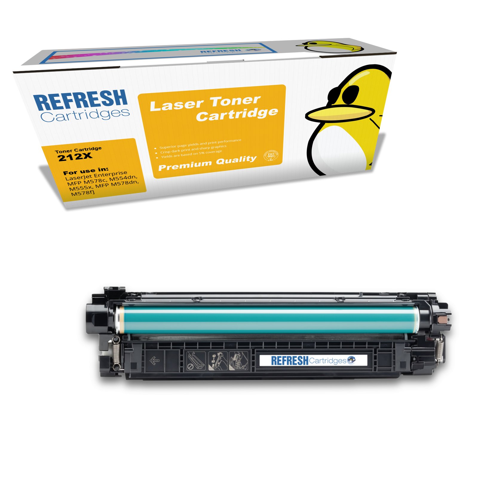 Remanufactured 212X (W2122X) High Capacity Yellow Toner Cartridge for HP Printers