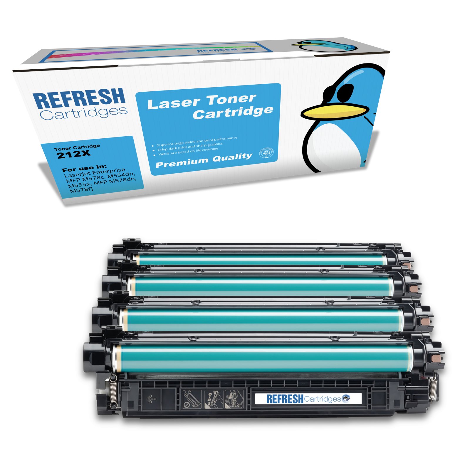 Everyday Valuepack of Remanufactured 212X (W2120X/1X/3X/2X) High Capacity Toner Cartridges for HP Printers