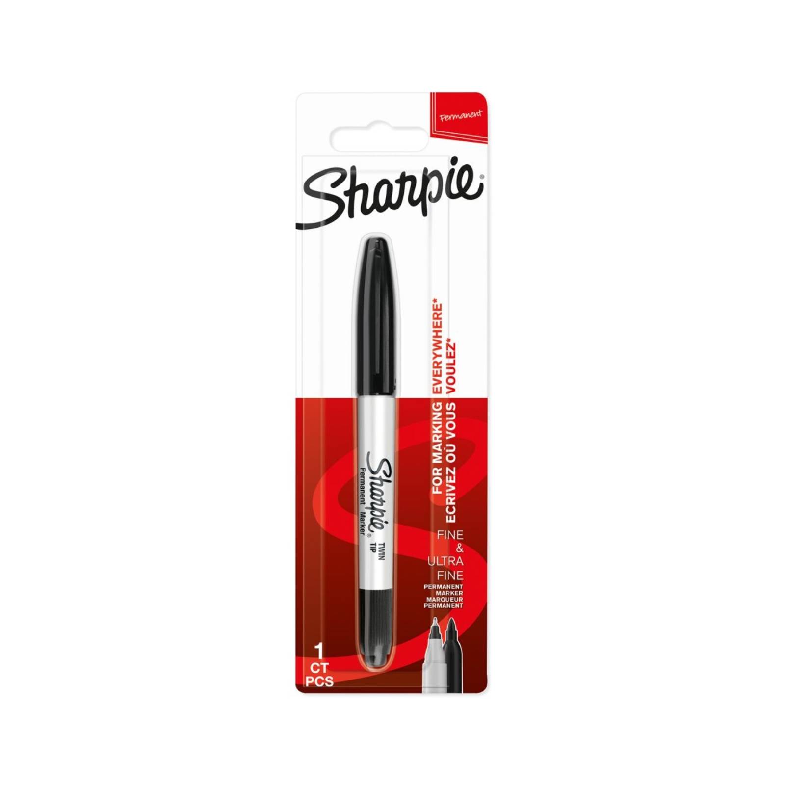 Sharpie Twin Tip Permanent Marker Pen Black Pack of 12 (1985877)