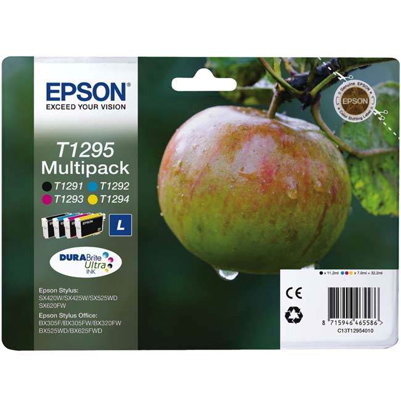 Original Epson T1295 High Capacity Ink Cartridge Multipack (C13T12954012)