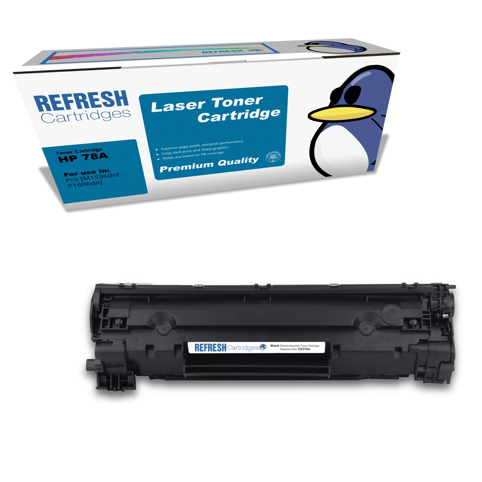 Remanufactured 78A (CE278A) Black Toner Cartridge Replacement for HP Printers