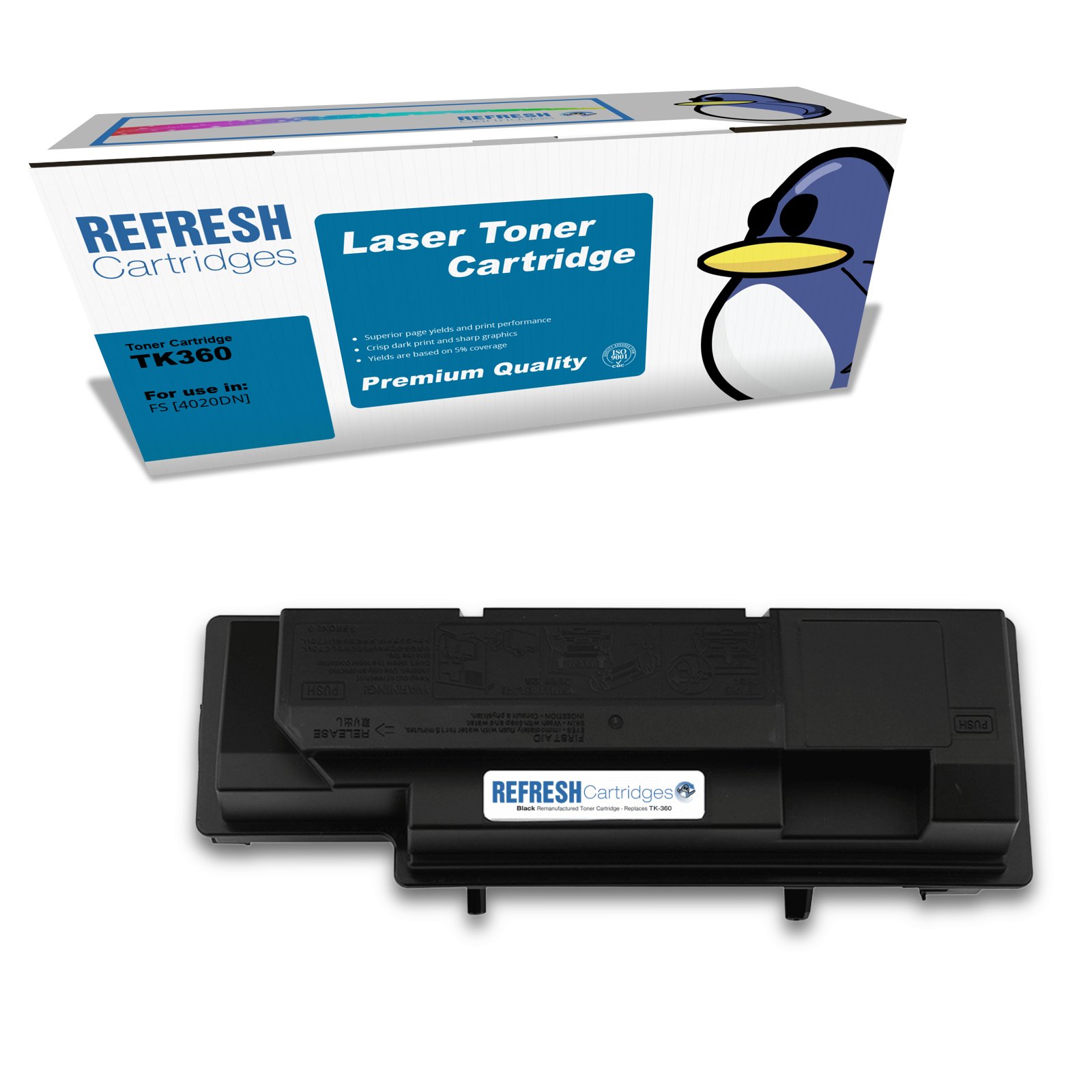 Remanufactured TK360 (1T02J20EU0) Black Toner Cartridge Replacement for Kyocera Printers
