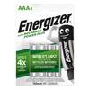 Energizer Accu Charge Power Plus Rechargeable AAA 700mAh pack of 4 Batteries