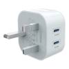Hgnoua USB C Plug with 2x USB C Ports. UK 3 Pin Plug