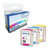 3 Remanufactured Ink Cartridges (C4841A / C4842A / C4843A)