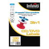 Infiniti A4 Matt White CD Labels (100 Labels)