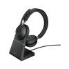 Jabra Evolve2 65 UC Stereo Wireless Headset with USB-C Charging Stand Black