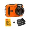 Kodak PIXPRO Digital Compact Camera with 16GB MicroSD Card and Extra Battery Ora