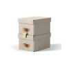 Leitz Puro Storage Box with Lid Small 7L Beige Pack of 2 (70888AC)