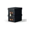 Leitz Puro Storage Box with Lid Small 7L Black Pack of 2 (70909AC)
