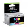 Original High Capacity Lexmark 3 Colour Return Program 210XL Ink Cartridge Multipack