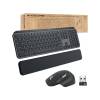 Logitech MX Keys Backlit Keyboard Mouse and Palm Rest Bluetooth QWERTY UK Graphi