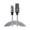 Maplin Lightning Connector to USB-A Braided Cable 1m Silver (463PAM)