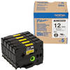 Original Brother HGE631V5 Black On Yellow 12mm High Gra