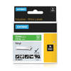 Dymo 1805414 White On Green Original 12mm Vinyl Label Cartridge