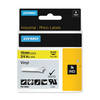 Original Dymo 18433 Black On Yellow 19mm Vinyl Labels