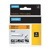 Dymo 18436 Black On Orange Original 19mm Vinyl Labels