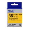 Epson LK-7YBP Black on Yellow 36mm Label Tape Cartridge