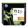 Original HP 72 High Capacity Matte Black Ink Cartridge Twin Pack