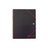 Oxford Black N\ Red A4+ Poly Cover Wirebound Meeting Book 160 Ruled Pages with M