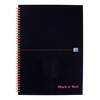 Oxford Black N\ Red A4 Glossy Hardback Wirebound Notebook 140 Ruled Pages (10010