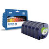 5x Dymo 91200 Black on White Compatible Label Tapes