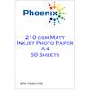 Phoenix A4 Matt 210gsm Inkjet Photo Paper - 50 Sheets